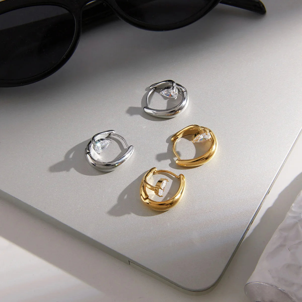 Tusk Teardrop Hoop Earrings — view 4