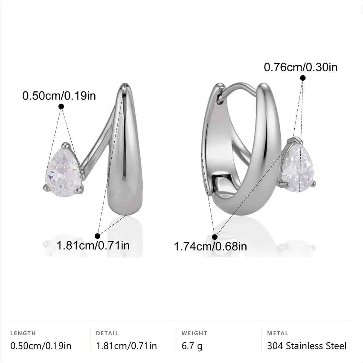 Tusk Teardrop Hoop Earrings — Tusk Teardrop Silver Hoop · Silver