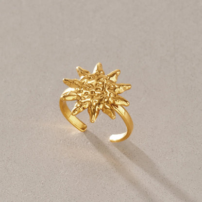 Hammered Sun Face Ring — view 4