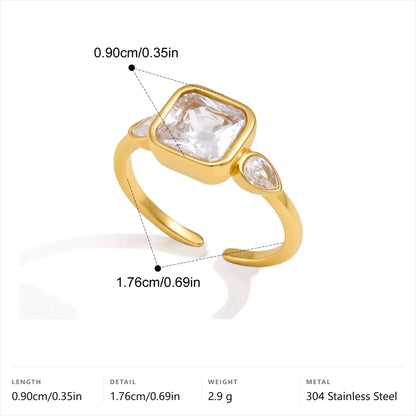 Bezel Trilogy Ring Set — Cushion Bezel Trilogy Ring · Gold