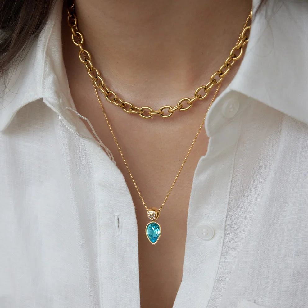 Faceted Multi Shape Pendant Necklace — view 3