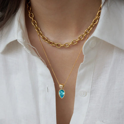 Faceted Multi Shape Pendant Necklace — view 3