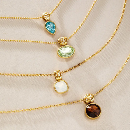 Faceted Multi Shape Pendant Necklace — view 4