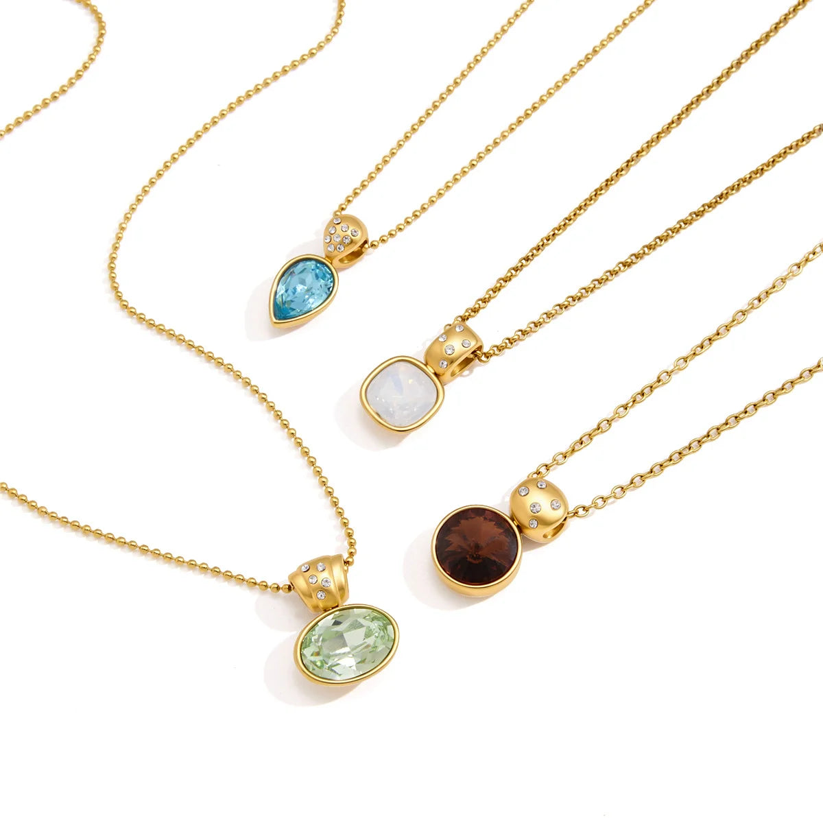 Faceted Multi Shape Pendant Necklace — view 5
