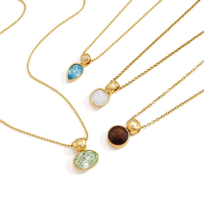 Faceted Multi Shape Pendant Necklace — view 5