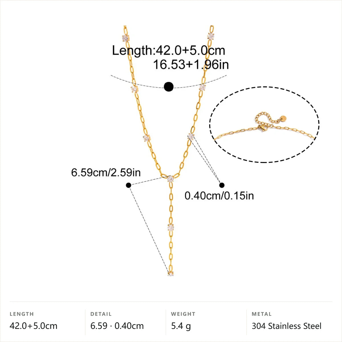 Celestial Beaded Necklace — Crystal Clover Lariat · Gold