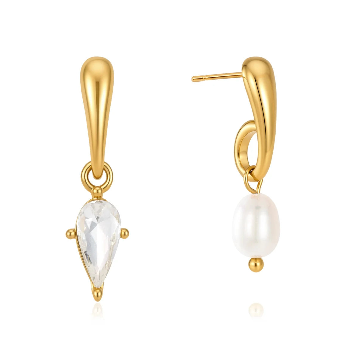 Teardrop Pearl Drop Earrings — view 5