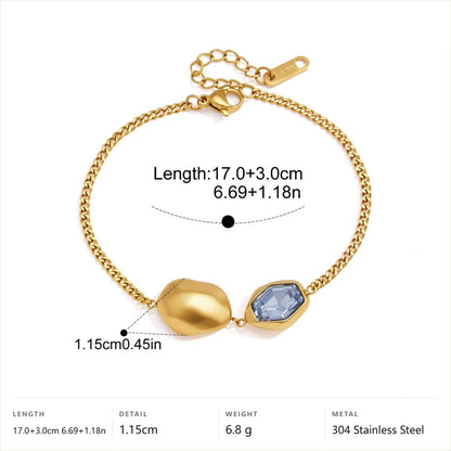 Chunky Faceted Bracelet — Nugget Blue Faceted Stone · Gold