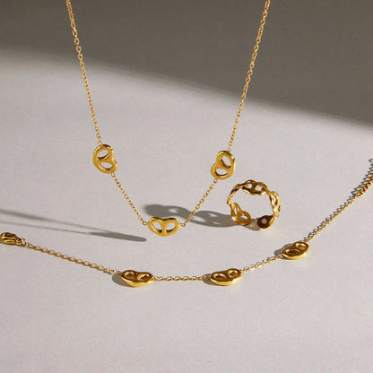 Pave Heart Link Jewelry Set — view 6