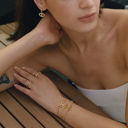Pave Heart Link Jewelry Set — view 2