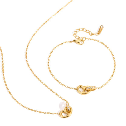 Pave Heart Link Jewelry Set — view 5