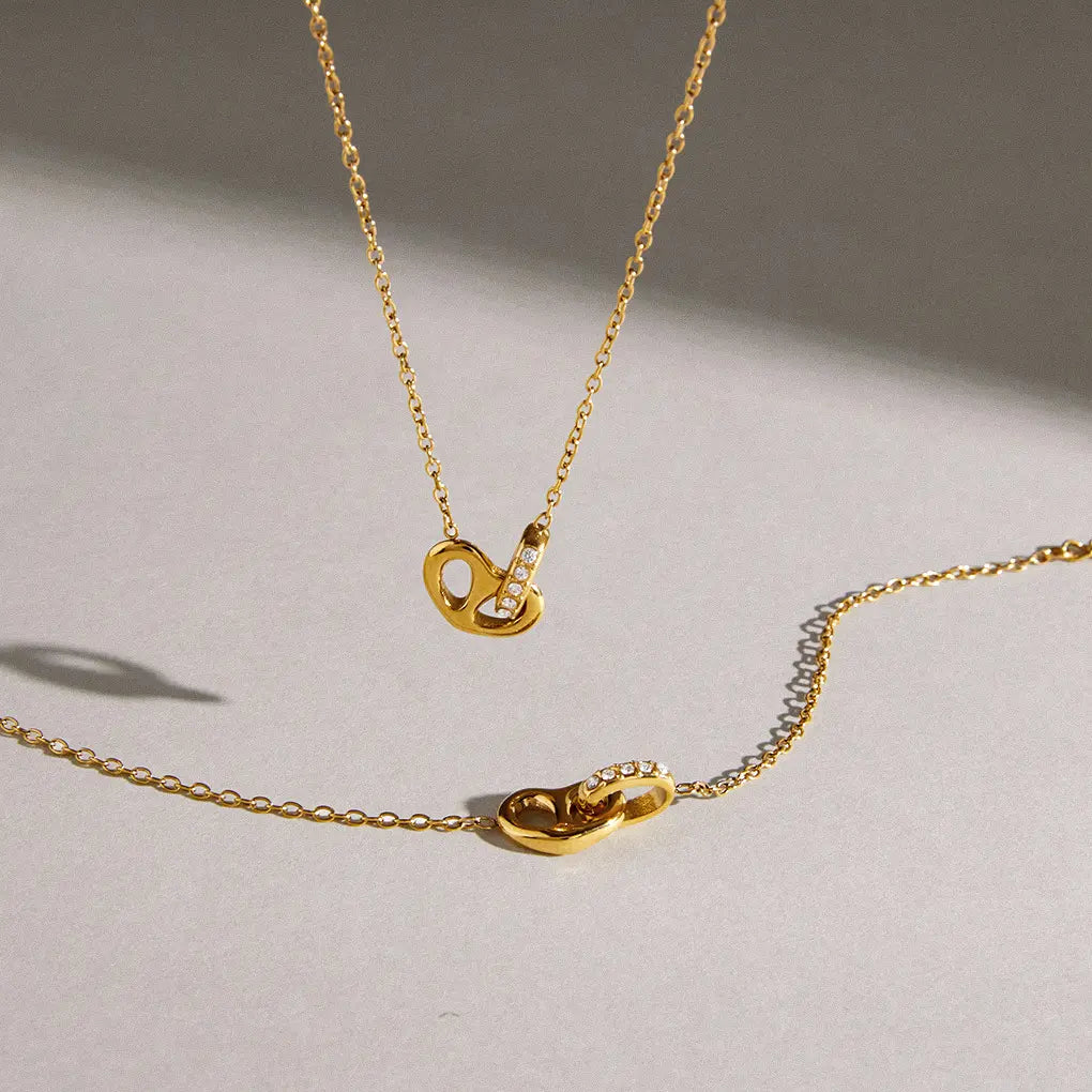 Pave Heart Link Jewelry Set — view 7