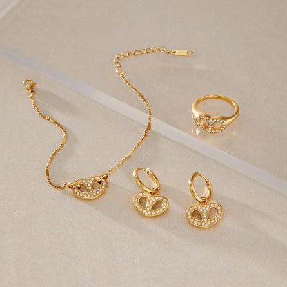 Pave Heart Link Jewelry Set — view 8