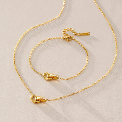 Pave Heart Link Jewelry Set — view 9