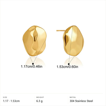 Irregular Nugget Jewelry Set — Irregular Nugget Stud Earrings · Gold