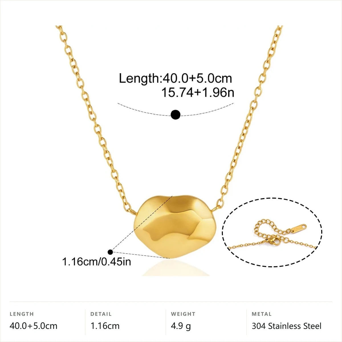 Irregular Nugget Jewelry Set — Irregular Nugget Pendant Necklace · Gold