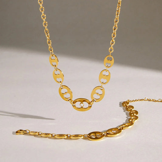 Heart Cutout Pave Jewelry Set