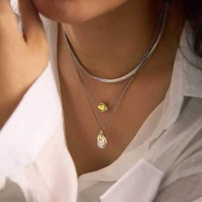 Geometric Faceted Pendant Necklace — view 3