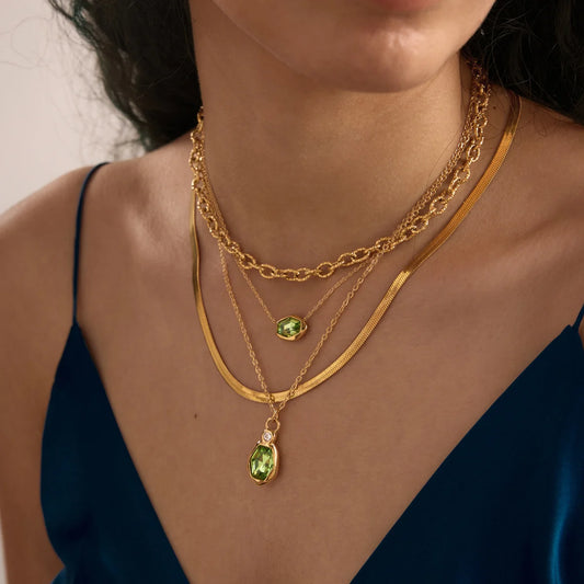 Geometric Faceted Pendant Necklace — view 2