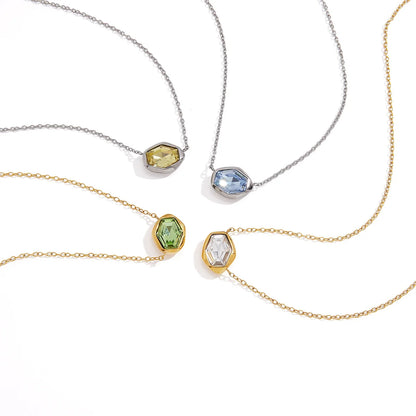 Geometric Faceted Pendant Necklace — view 5