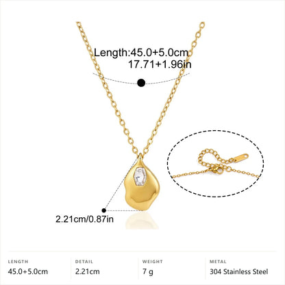Teardrop Pendant Necklace — Gold White Teardrop Pendant · Gold