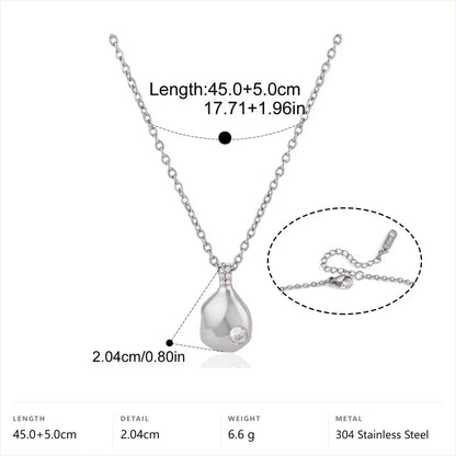 Teardrop Pendant Necklace — Silver Pave Bail Teardrop · Silver