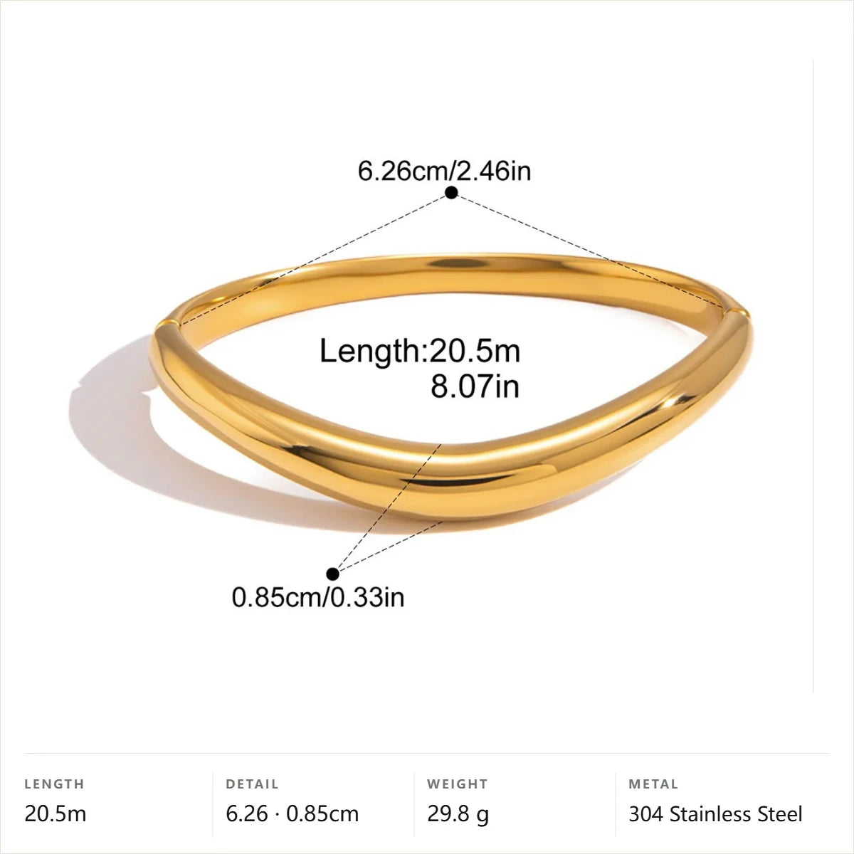Two-Tone Minimalist Bracelet — Polished Solid Bangle · Gold