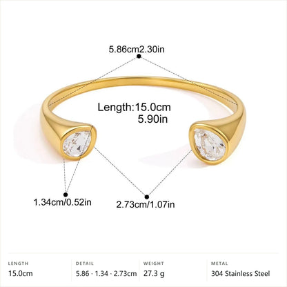 Open Cuff Bracelet — Double Oval Cuff · Gold