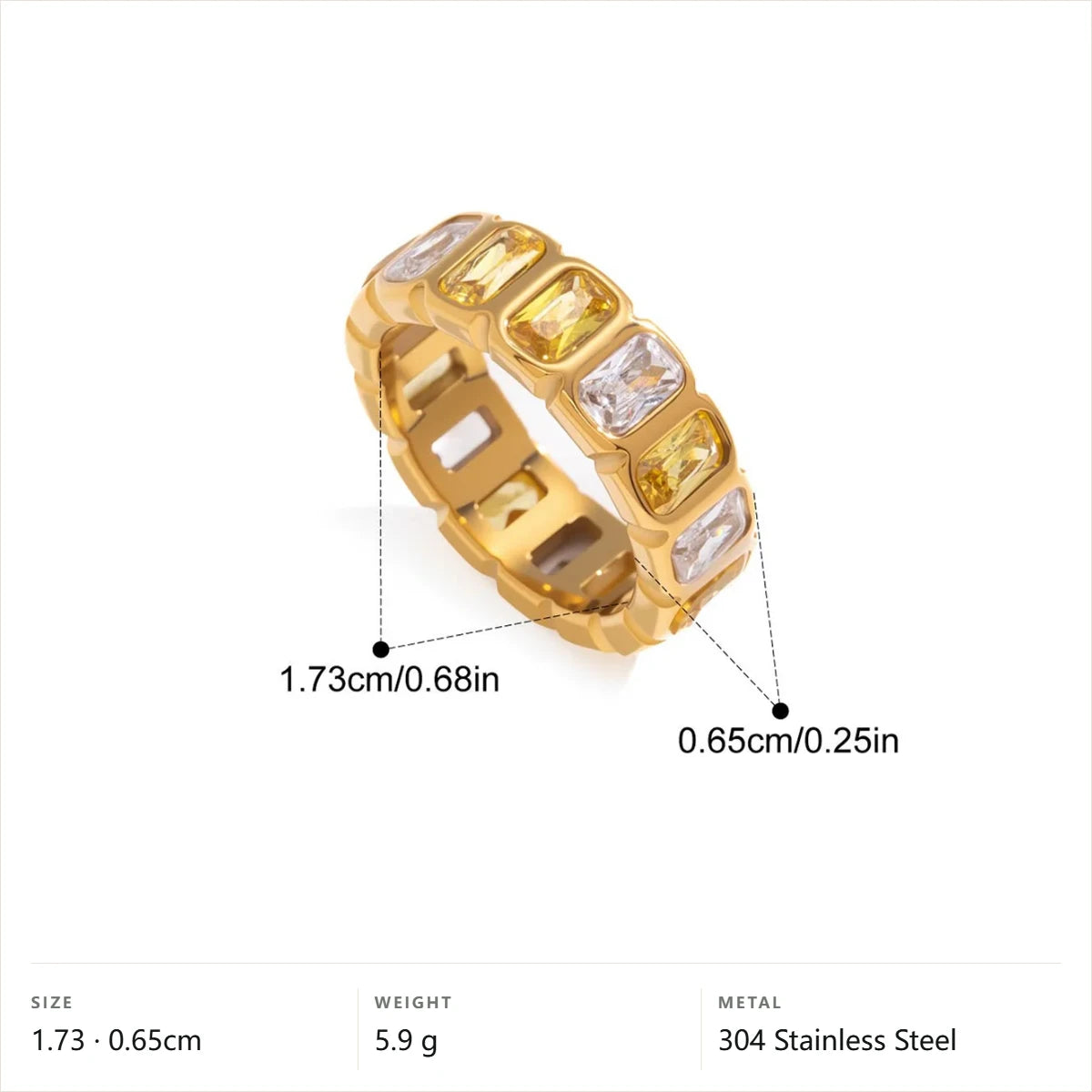Baguette Eternity Band Ring — Baguette Cut Eternity · Gold · 6