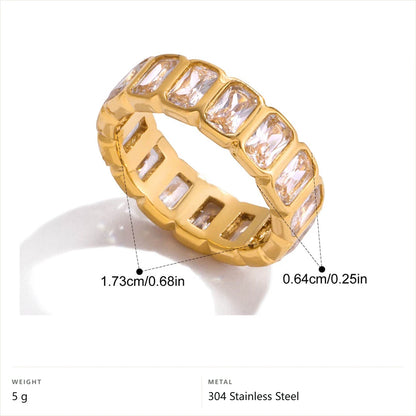 Baguette Eternity Band Ring — Clear Baguette Eternity Band · Gold · 7