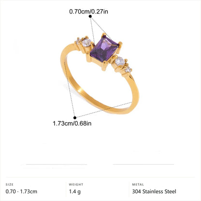 Cool Blue Pearl Geometric Ring — Square Cut Accent · Gold · 7