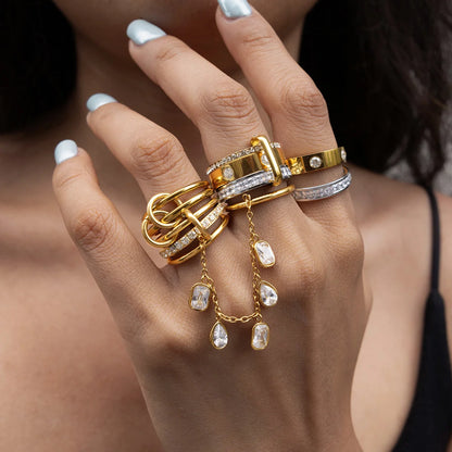 Chunky Pavé Wave Ring — view 2