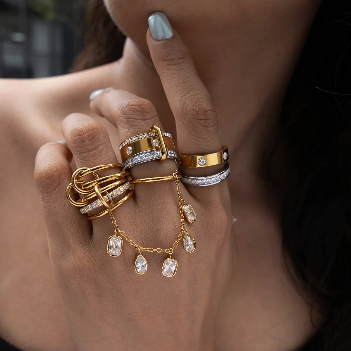 Chunky Pavé Wave Ring — view 3