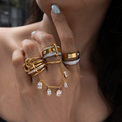 Chunky Pavé Wave Ring — view 3