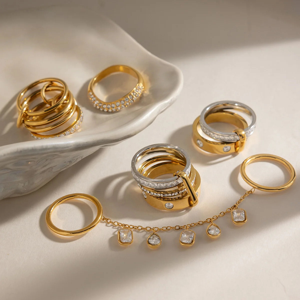 Chunky Pavé Wave Ring