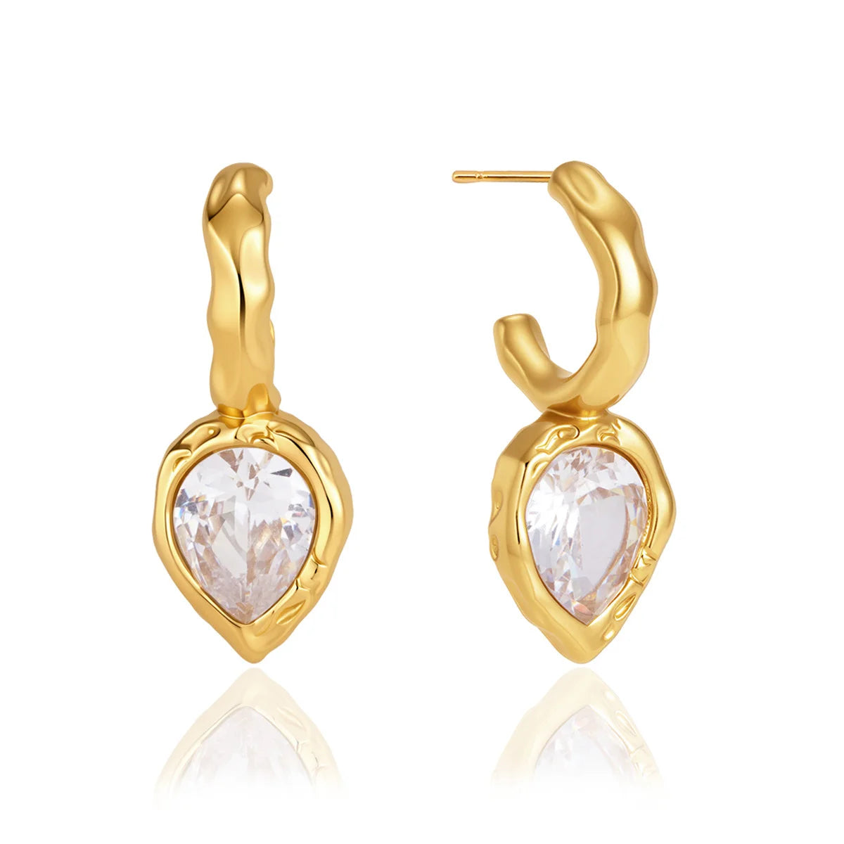Chunky Heart Pear Drop Earrings — view 5