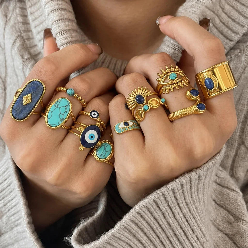 Vintage Boho Evil Eye Ring
