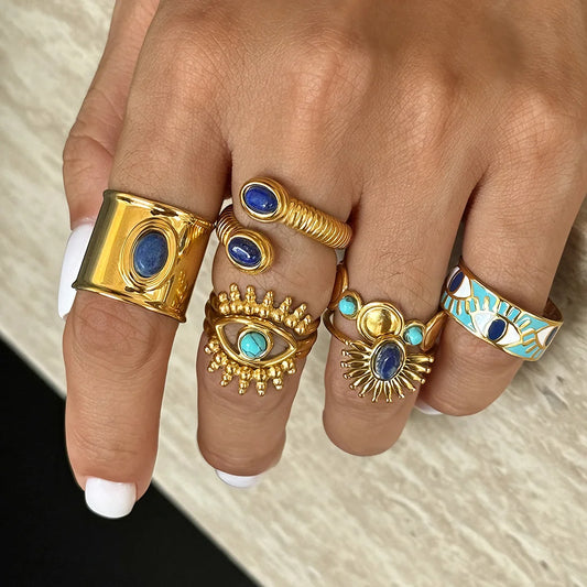 Vintage Boho Evil Eye Ring — view 2