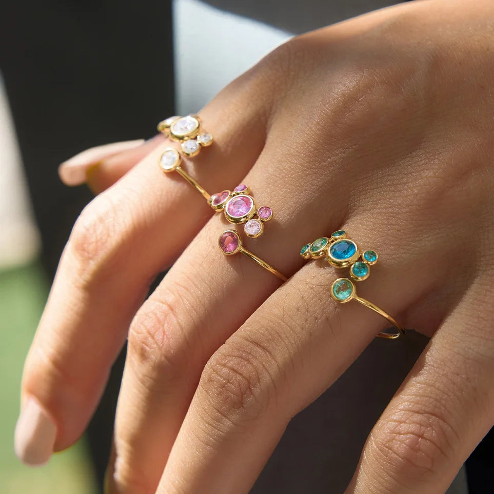 Birthstone Bubble Cluster Ring — view 3