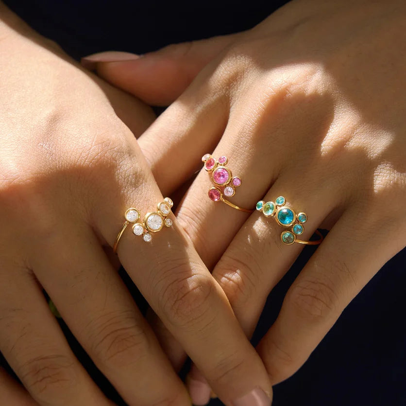 Birthstone Bubble Cluster Ring — view 4