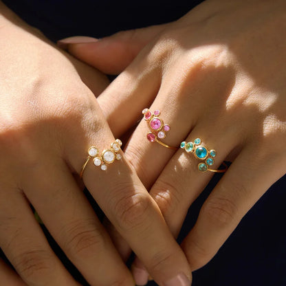 Birthstone Bubble Cluster Ring — view 4