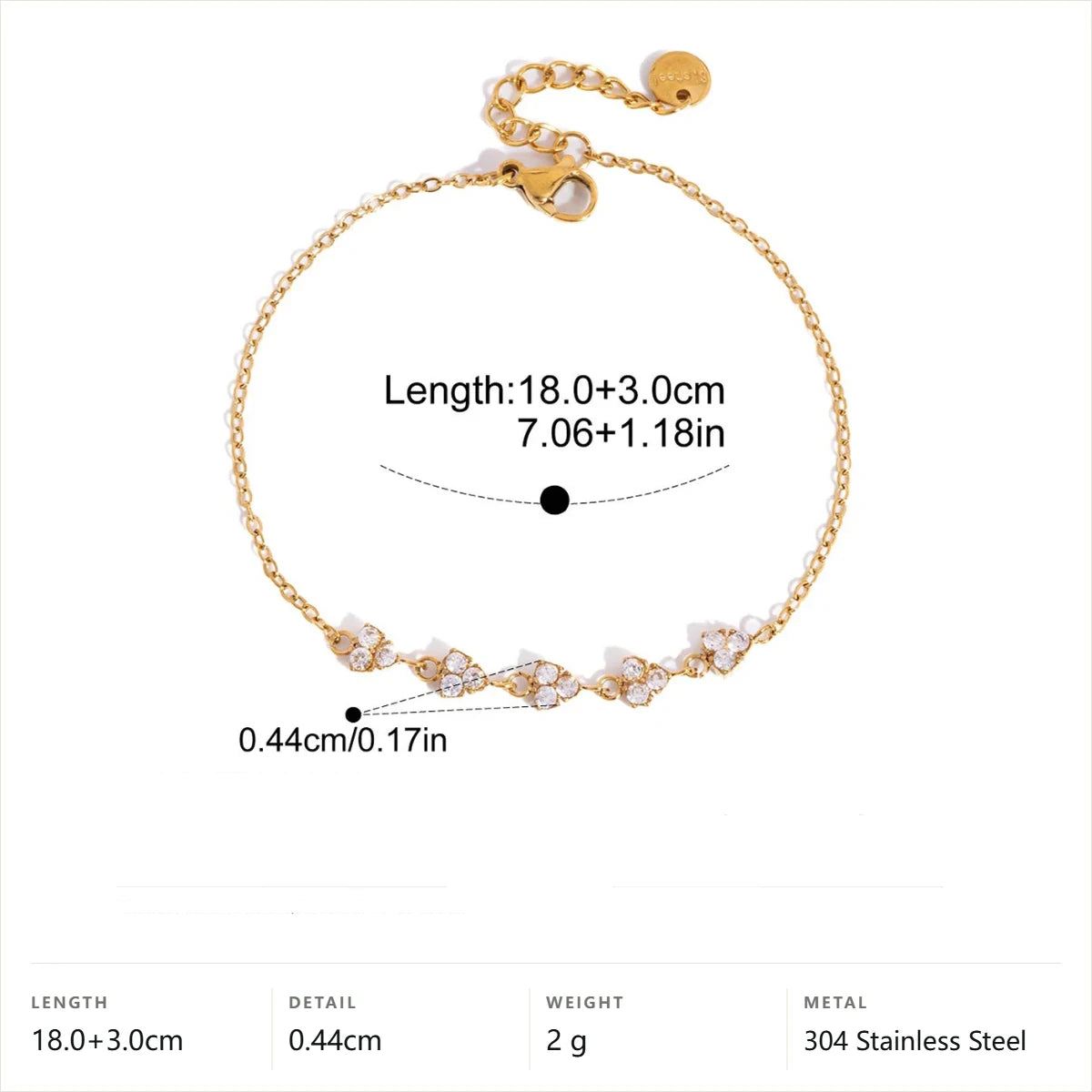 Geometric Crystal Cluster Bracelet — Crystal Cluster Station · Gold