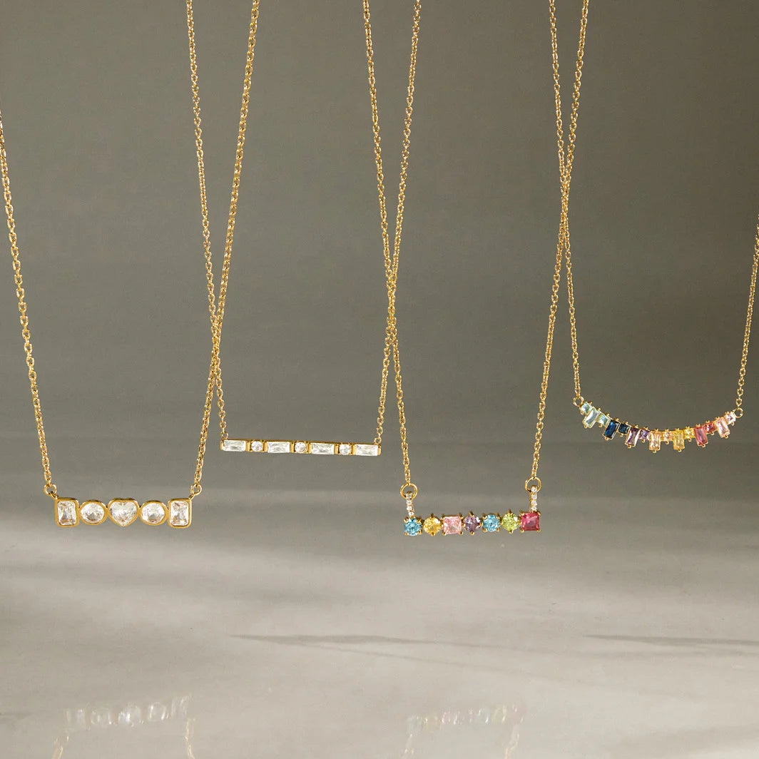 Mixed Shape Birthstone Necklace