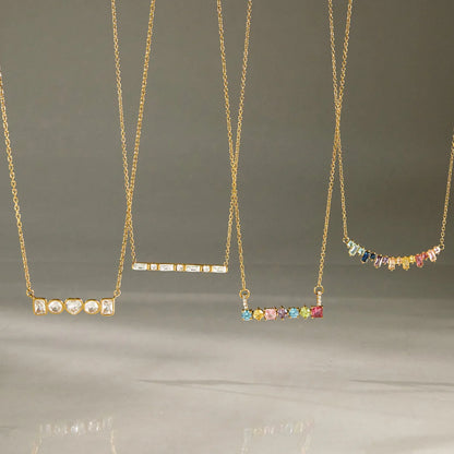 Mixed Shape Birthstone Necklace