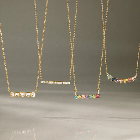 Mixed Shape Birthstone Necklace