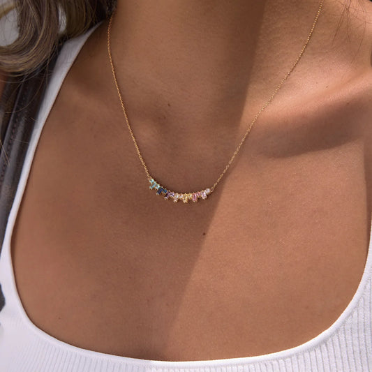 Mixed Shape Birthstone Necklace — view 2