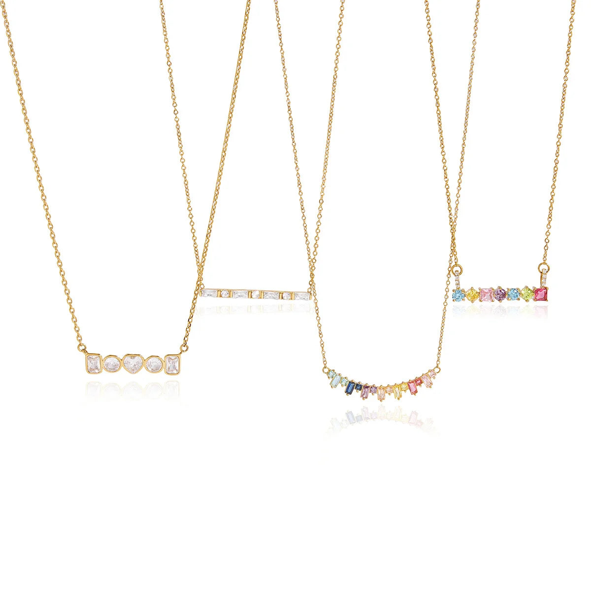 Mixed Shape Birthstone Necklace — view 5