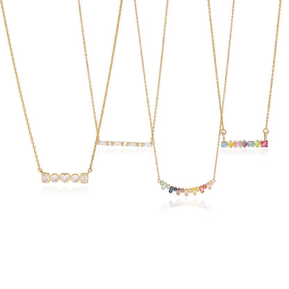 Mixed Shape Birthstone Necklace — view 5