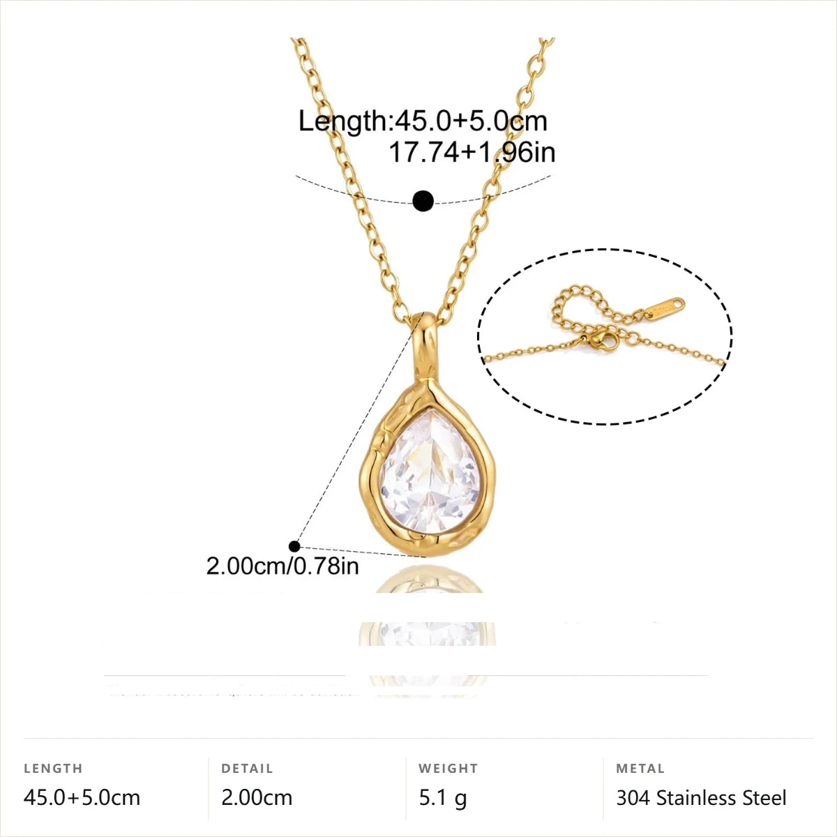 Minimalist Pendant Necklace — Gold Teardrop Pendant · Gold