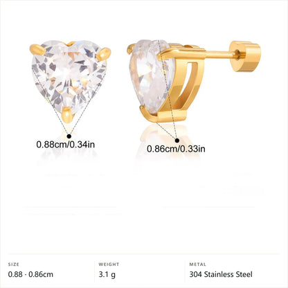 Celestial Stud Earrings — Heart Shaped Studs · Gold
